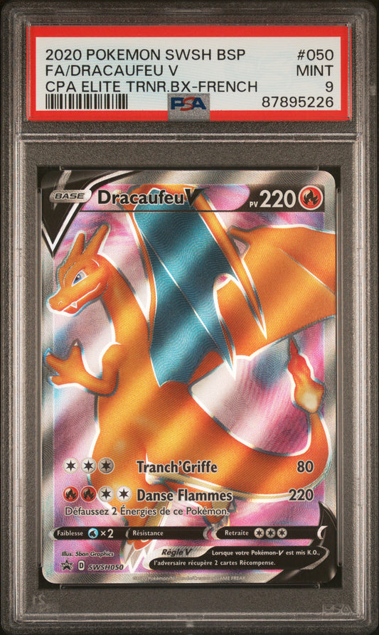 Carte Pokémon Dracaufeu V SWSW050 promo PSA 9