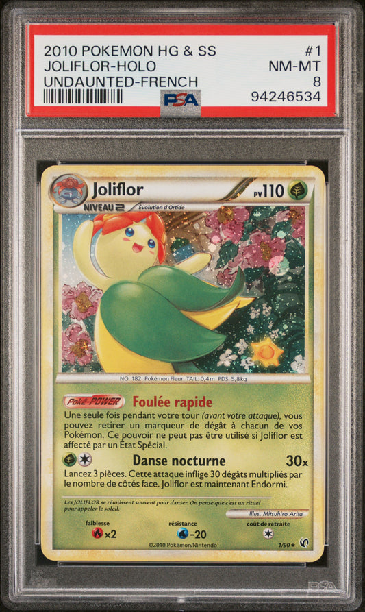 Carte Pokémon Joliflor 1/90 HGSS Idomptable PSA 8