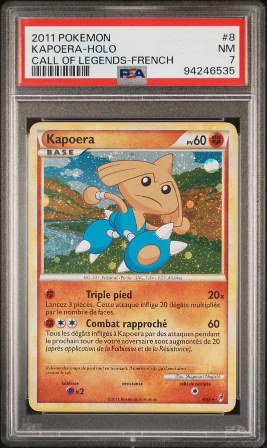 Carte Pokémon Kapoera 8/95 Appel des légendes PSA 7