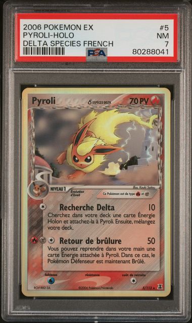 Carte Pokémon Pyroli Espèces delta 5/113 PSA 7