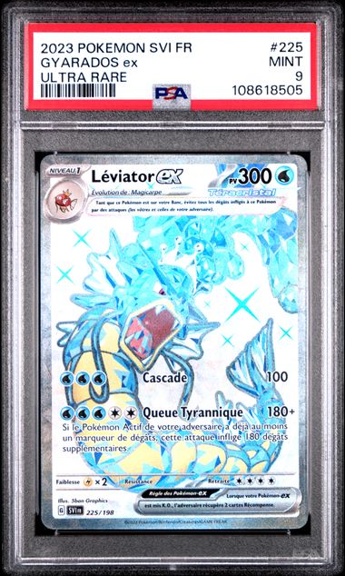 Carte Pokémon Léviator ex Ecarlate et violet 225/198 PSA 9