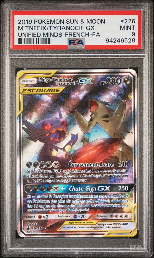 Carte Pokémon Mega-tenefix Et Tyranocif Gx Alt 226/236 Harmonie des esprits PSA9